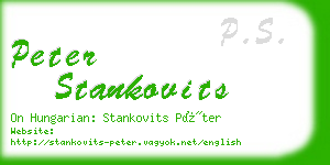 peter stankovits business card